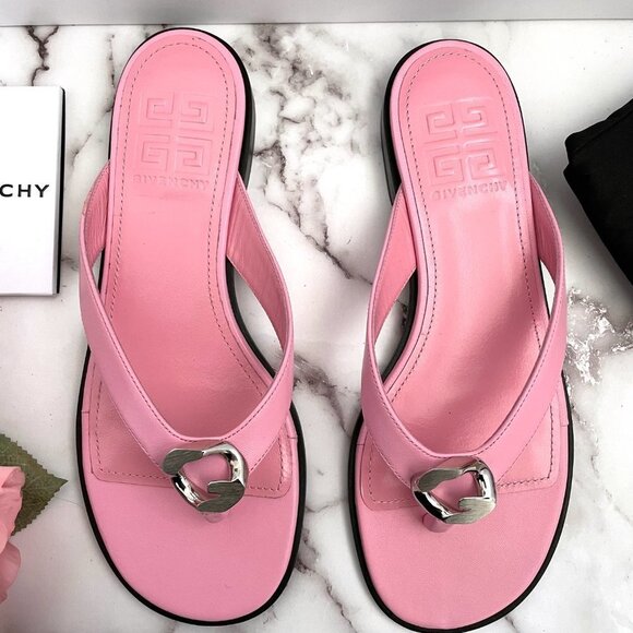 🆕 Authentic Givenchy Pink G Chain Buckle Sandals (SZ 37) - Picture 7 of 12